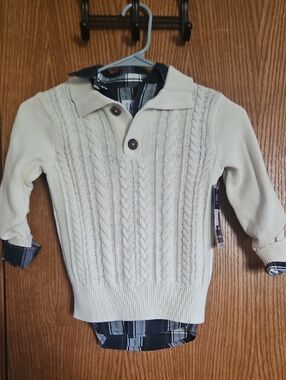 NWT Size 4/5 Boy Sweater Button Up Set